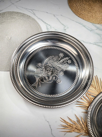 Поднос нержавеющая сталь, 39.5 см, круглый, Y4-4952