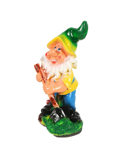 Фигурка садовая Гном с лопатой на подставке, 25х43 см, гипс, 148