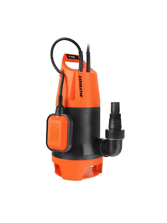Насос дренажный, Patriot, 1100 Вт, глубина погружения 7 м, максимальный напор 10 м, 15.7 м³/ч, F 1100
