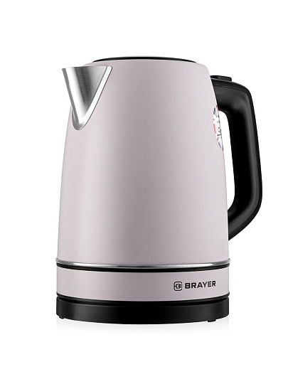 Чайник электрический Brayer, BR1082, Strix, 1.7 л, 2200 Вт, скрытый нагревательный элемент, нержавеющая сталь