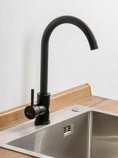 Смеситель для кухни, Juguni, с картриджем, черный, 0411.010