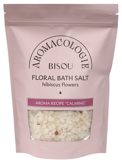 Соль для ванн Bisou, Аromacologie Успокаивающая, 330 г, с цветками гибискуса
