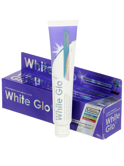 Зубная паста White Glo, Отбеливающая с корректором цвета, 100 г
