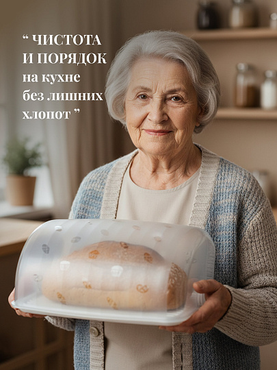 Хлебница пластик, 34.5х27.3х16.4 см, снежно-белая, Berossi, Rondo, ИК 05701000