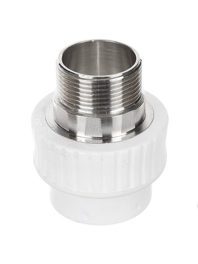 Муфта комбинированная полипропилен, d40х1"1/4, наружная резьба, белая, RTP