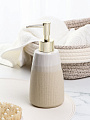 Дозатор для жидкого мыла, керамика, 8х8х18.7 см, бежевый камень, Y4-9878 - фото 2