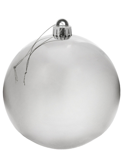 Елочный шар серебро, 15 см, пластик, SYQA-0122357