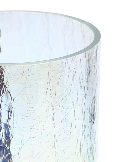 Ваза стекло, настольная, 25 см, Cracle White, 380-627, цилиндр