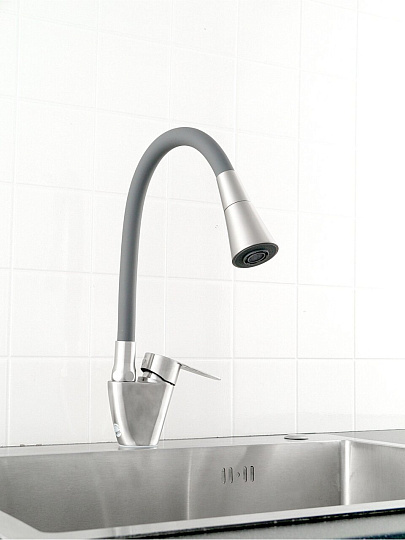 Смеситель для кухни, Potato, гибкий излив, с картриджем, P59310S-19