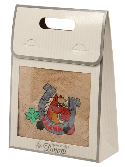 Полотенце кухонное 40х70 см, 100% полиэстер, микрофибра, Dinosti, Удачи, Россия