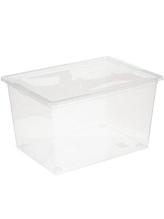 Ящик хозяйственный 50 л, 53х30х37 см, с крышкой, прозрачный, Idea, М 2354
