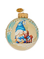 Елочный шар Лошадка с гномиком, 8 см, стекло, КУ-80-254001
