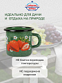 Кружка сталь, эмалированное покрытие, 1 л, Клубника садовая, 1л, Сибирские товары, С0107.з*59, зелен рябчик - фото 4