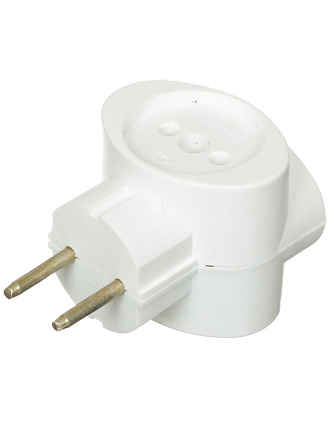 Тройник 3 гнезда, 6 А, белый, универсальный, Jett, 202-331-С