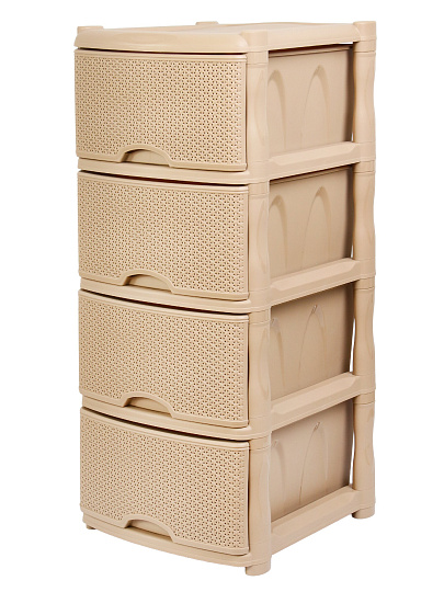 Комод 4 ящика, Rattan, 48х41х94.5 см, морской песок, KL377312015, Keeplex