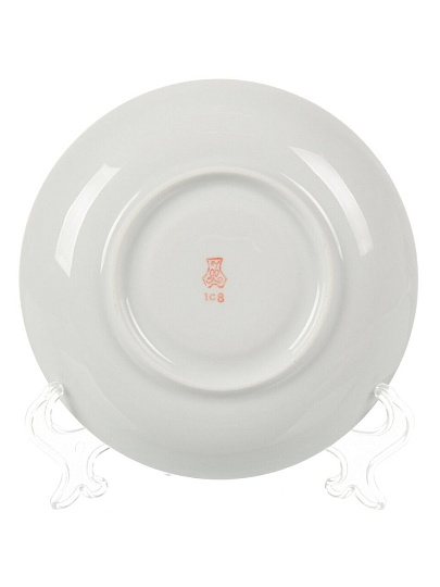 Блюдце фарфор, 15 см, круглое, Гуси, Добрушский фарфоровый завод, 9С1428Ф34