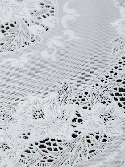 Салфетка для стола ПВХ, 38 см, круг, Grace, Лейс, бел, LO-1006U