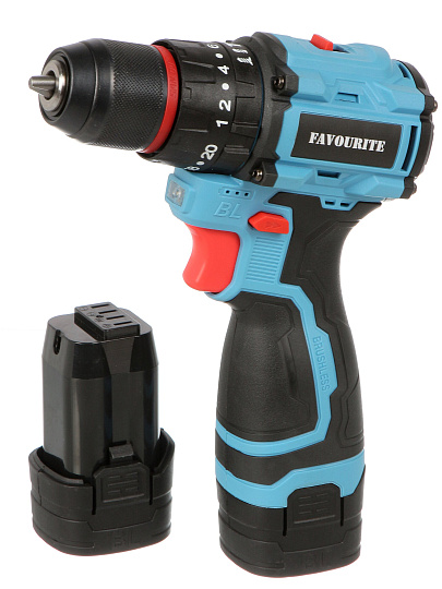 Дрель-шуруповерт аккумуляторный, Favourite, ДАБ 16, бесщеточный, 16 В, кейс, 303301602