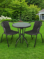 Мебель садовая Ливадия, черная, стол, 60х60х71 см, 2 кресла, 53х72х38 см, C010076 - фото 12
