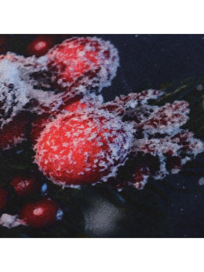 Скатерть 145х180 см, 100% хлопок, 200 г/м2, Новогодний фонарик, синяя