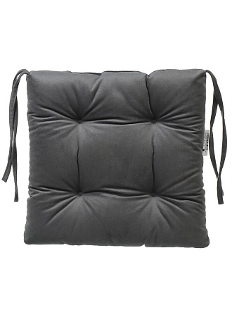 Сиденье мягкое 100% полиэстер, 40х40 см, темно-серое, Классика