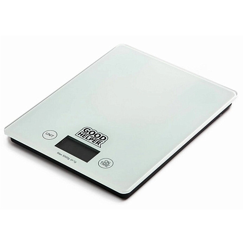 Весы кухонные электронные, GoodHelper, KS-S04, платформа, точность 1 г, до 5 кг, белые