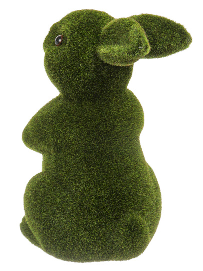 Фигурка садовая декоративная Зайка, 30 см, пенопласт с травой, Y4-11218