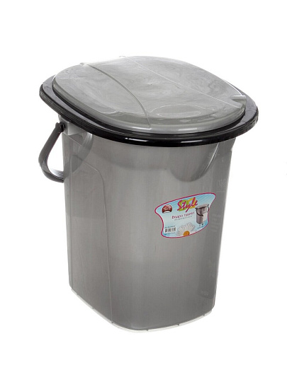 Ведро-туалет пластик, 19 л, серебряное, DDStyle, Дуня