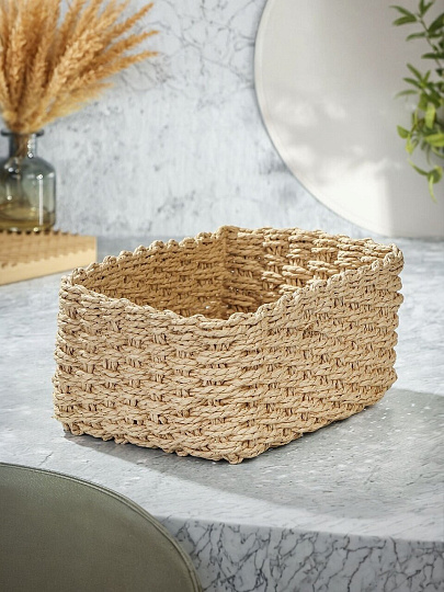 Корзина 27х19х12 см, прямоугольная, плетеная, B090095