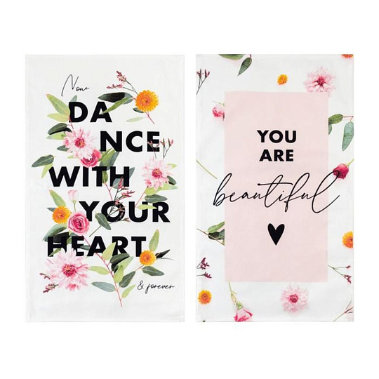 Набор полотенец кух. «Этель» You are byutiful 35х60 см-2 шт, 100% хл, саржа 190 г/м2, 5511185