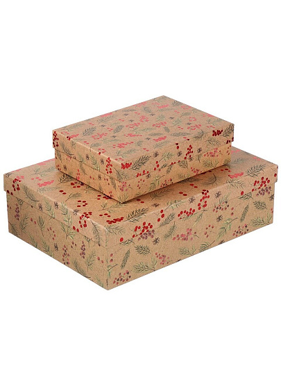 Коробка подарочная картон, 24.5х17.5х7 см, в ассортименте, Новый год, A470105