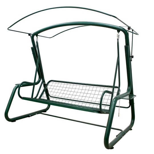 Качели садовые 3-местные, 232х130х195 см, 350 кг, Arno, Элит Люкс, раскладываются в кровать, с москитной сеткой, зеленые, 2016-КД-41/Л, металл
