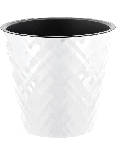 Горшок для цветов пластик, 1.6 л, 16х16х14.5 см, белоснежный жасмин, InGreen, Manhattan, IG670110048