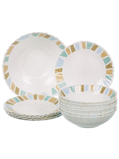 Сервиз столовый стеклокерамика, 13 предметов, на 6 персон, Сара 1/4, 6983-13т