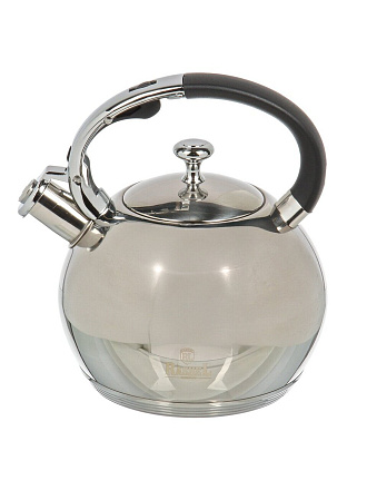 Чайник нержавеющая сталь, 3 л, со свистком, матовый, RasheL, индукция, серебристый, М-7117