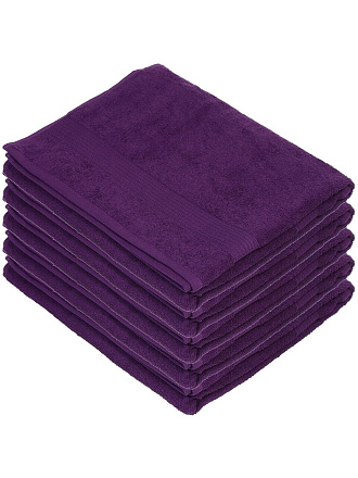 Полотенце банное 100х150 см, 100% хлопок, 350 г/м2, жаккардовый бордюр, Вышневолоцкий текстиль, темно-фиолетовое, 702, Россия, К1-150100.12.350