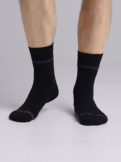 Носки для мужчин, хлопок, Clever, черные, р. 27, термо, Т101Л