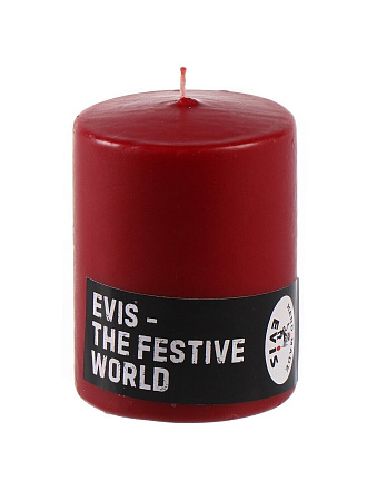Свеча декоративная, 8х6 см, цилиндр, бордо, Evis, 13 8165 03 00