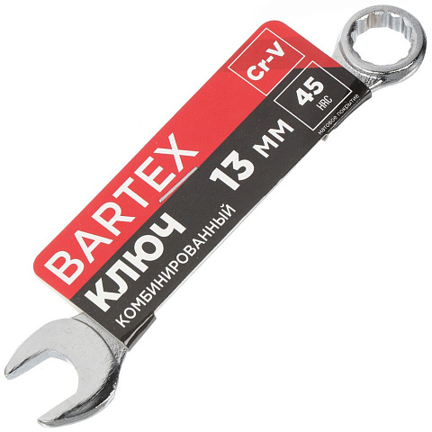 Ключ комбинированный, Bartex, 13 мм, CrV сталь, Эко