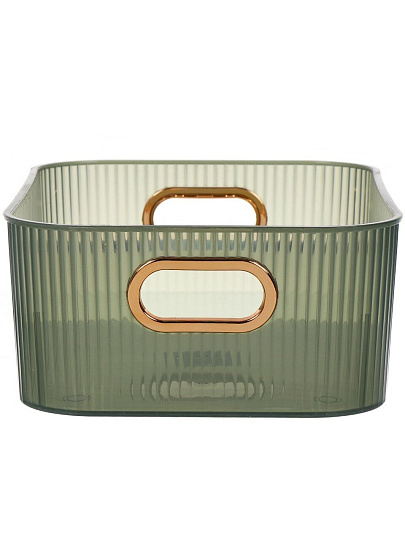 Корзина для хранения, 27.6х20.9х10 см, прямоугольная, пластик, зеленая, Y4-7049