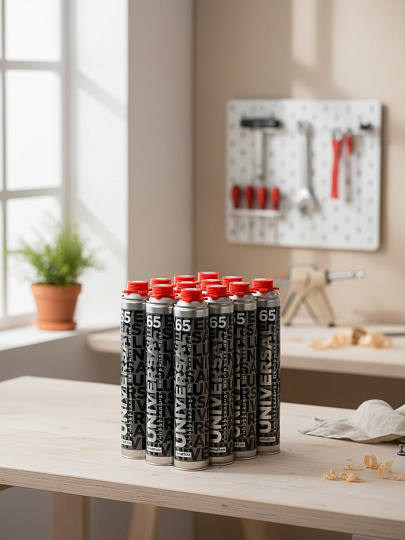 Пена монтажная Profflex, Universal, профессиональная, 65 л, 850 мл, упаковка 12 штук, всесезонная, 1635