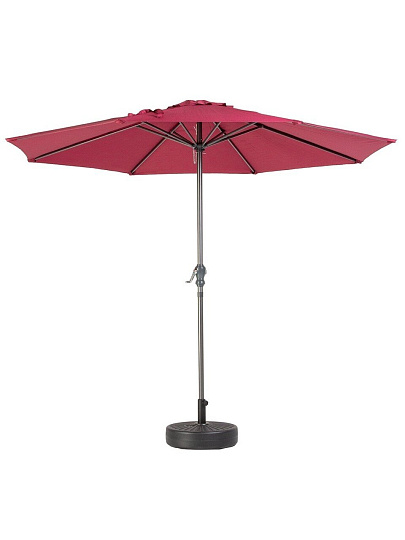 Зонт садовый 2.7х2.7х2.3 м, бордо, C080018, с подставкой 51х12х51 см