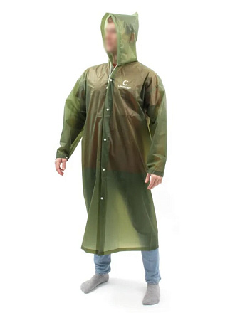 Дождевик плащ 68х120 см, 48-50, с капюшоном, кнопки, ЭВА, Следопыт, PF-RC-01