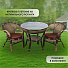 Мебель садовая Флоренция Мини, бежево-шоколадная, стол, 80.5х81х76 см, 2 кресла, подушка шоколадная, 110 кг, IND07WG - фото 18