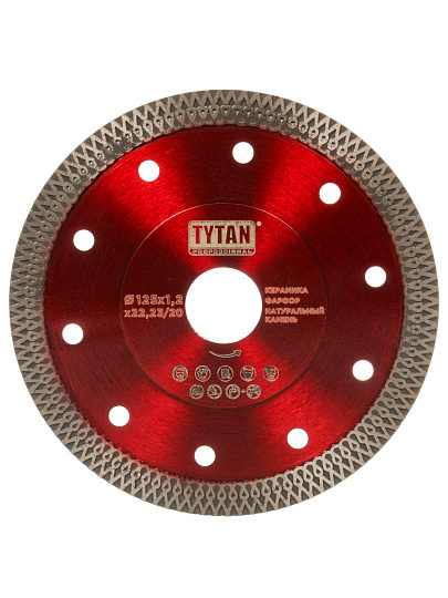 Диск отрезной алмазный по камню, Tytan, Professional, 125х22.23х1.2 мм, супер тонкий, 58444