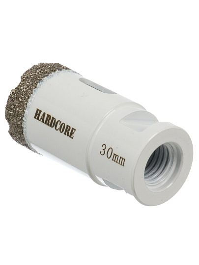 Коронка алмазная, по керамограниту, Hardcore, М14, диаметр 30 мм, для УШМ, 155030