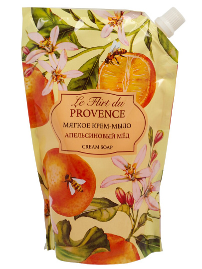 Крем-мыло жидкое Le Flirt Du Provence, Апельсиновый мед, 500 мл, дой-пак