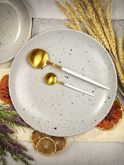 Тарелка обеденная, керамика, 27 см, круглая, Латте, Daniks, TC23S003268-L