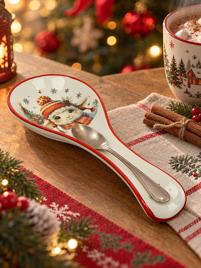 Подставка для ложки, доломит, фигурная, 9х24.7 см, Daniks, Овечка