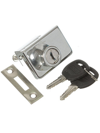 Замок накладной мебельный, Trodos, №805, 301005, для стекла, квадратный, хром